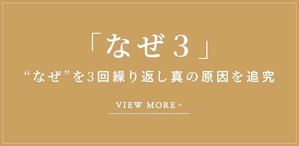 「なぜ３」“なぜ”を3回繰り返し真の原因を追究 VIEW MORE