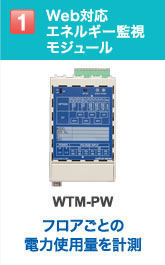 Web対応エネルギー監視モジュール：WTM-PW フロアごとの電力使用量を計測